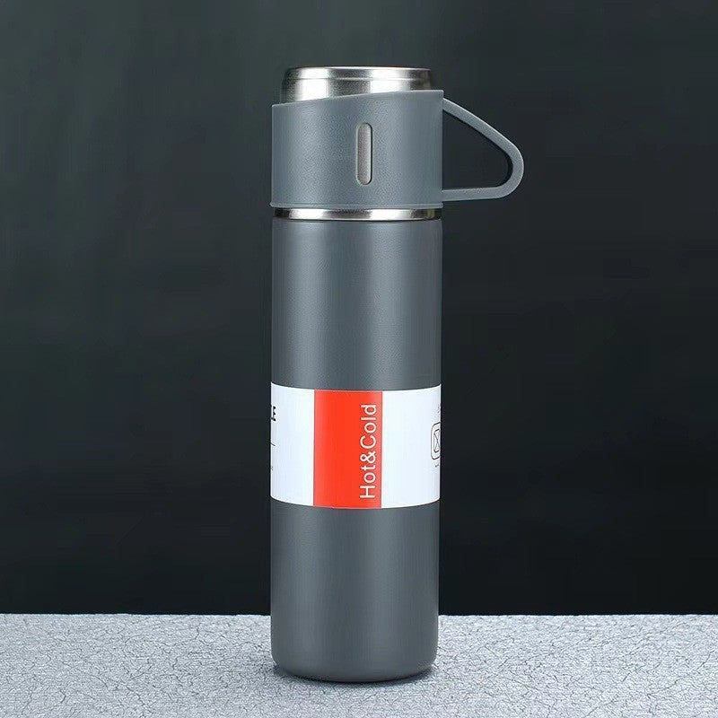A cup of three-lid thermos cup portable fashion gift box set stainless steel cup - Julia M LifeStyles