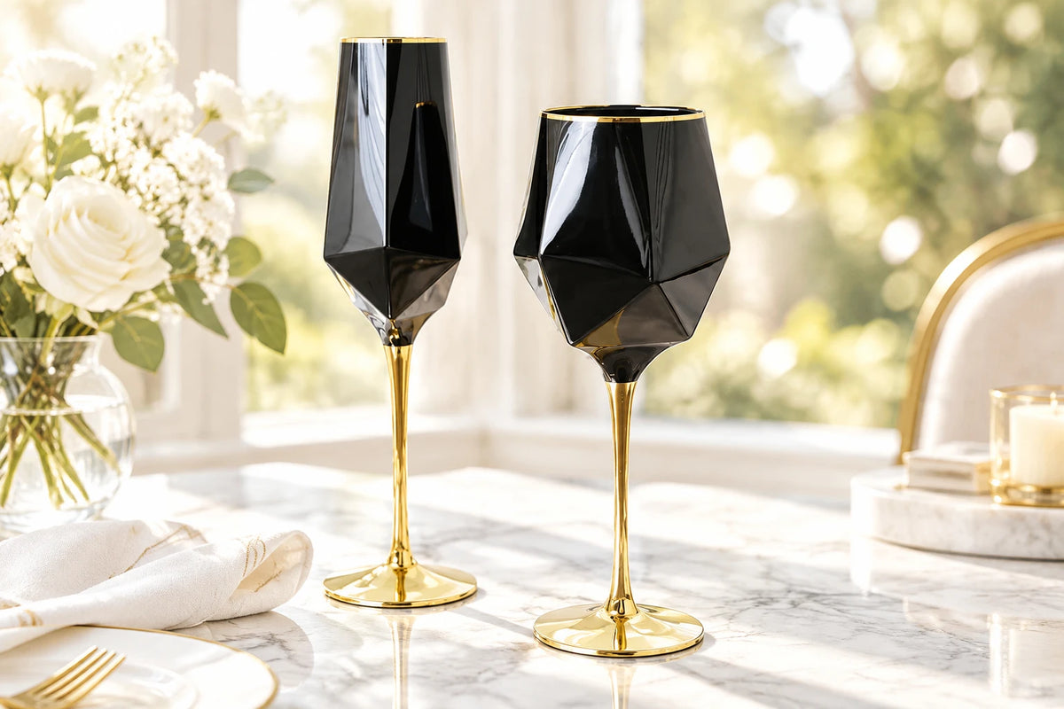 Noir & Gold Glassware
