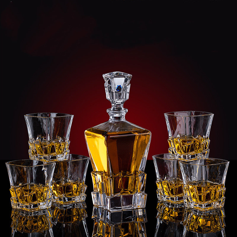 Thickened Whiskey Glass Set – Elegant European Crystal Wine Collection