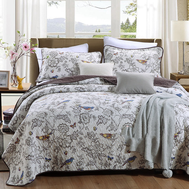 Pure Cotton Summer Cooling Duvet Airable Cover Bed Three-piece Set