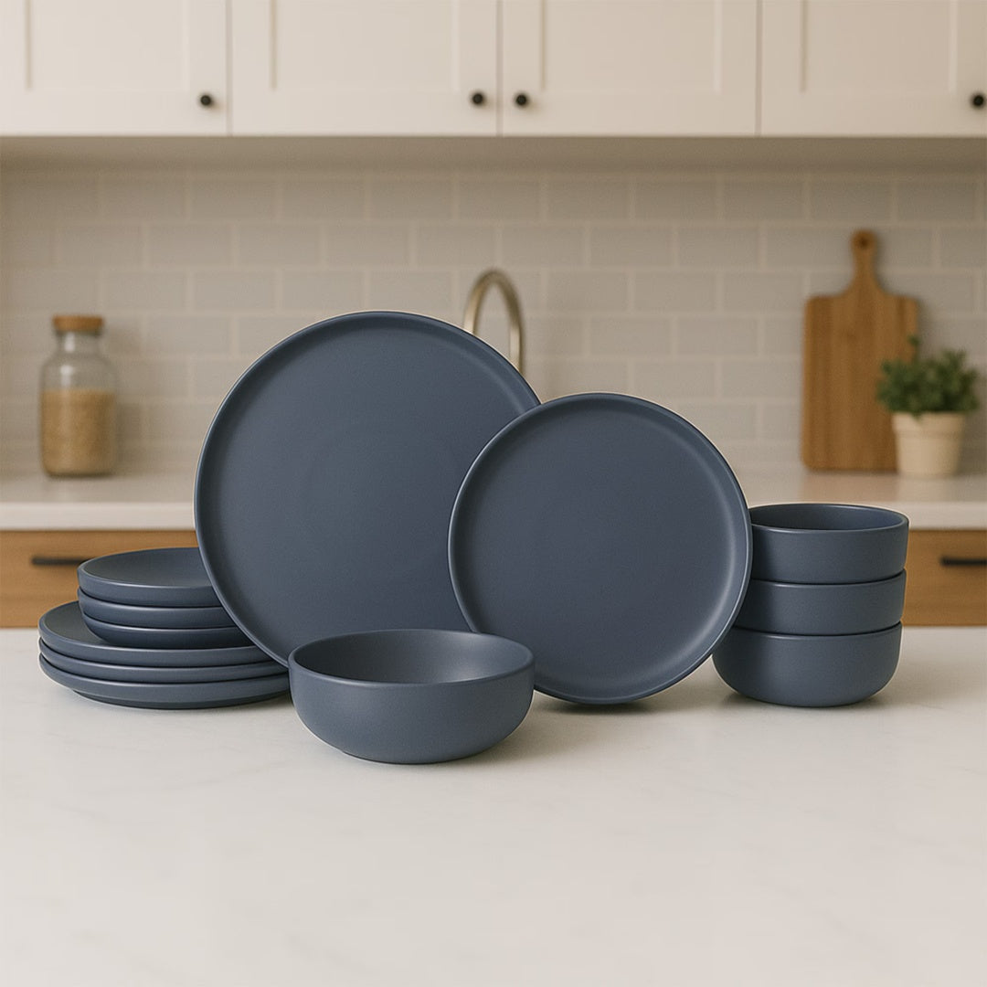 Elegant 12-Piece Stoneware Dinner Plates and Bowls Set for Exquisite Dining Experiences