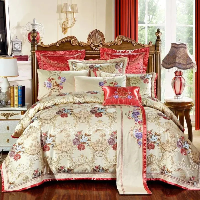 Luxury Jacquard Cotton Bedding Set - King/Queen Size - Julia M LifeStyles
