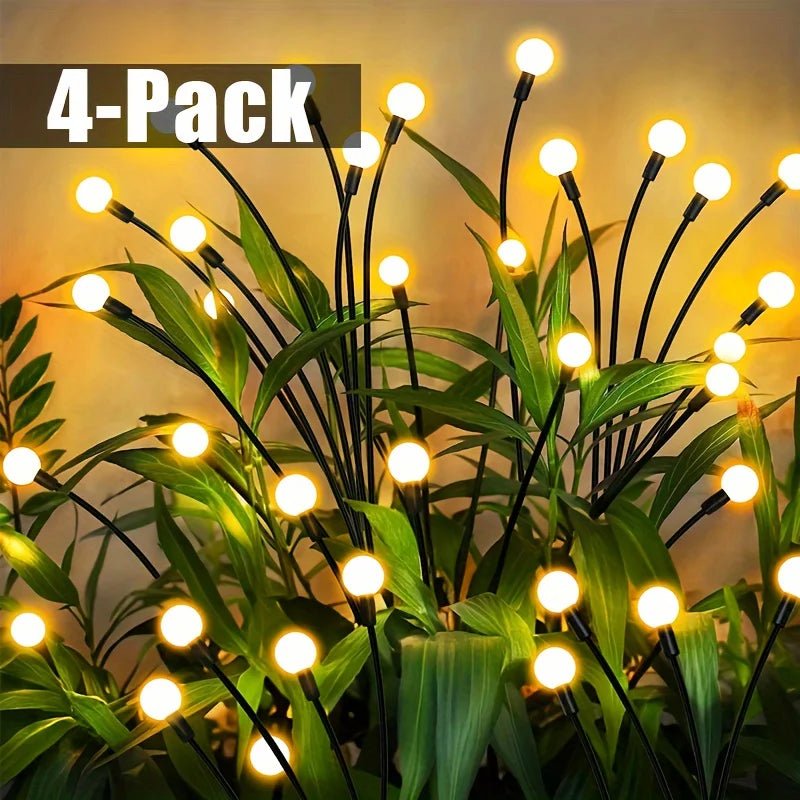 8 LED Solar Firefly Garden Lights - 4 Pack for Festive Outdoor Decor - Julia M LifeStyles