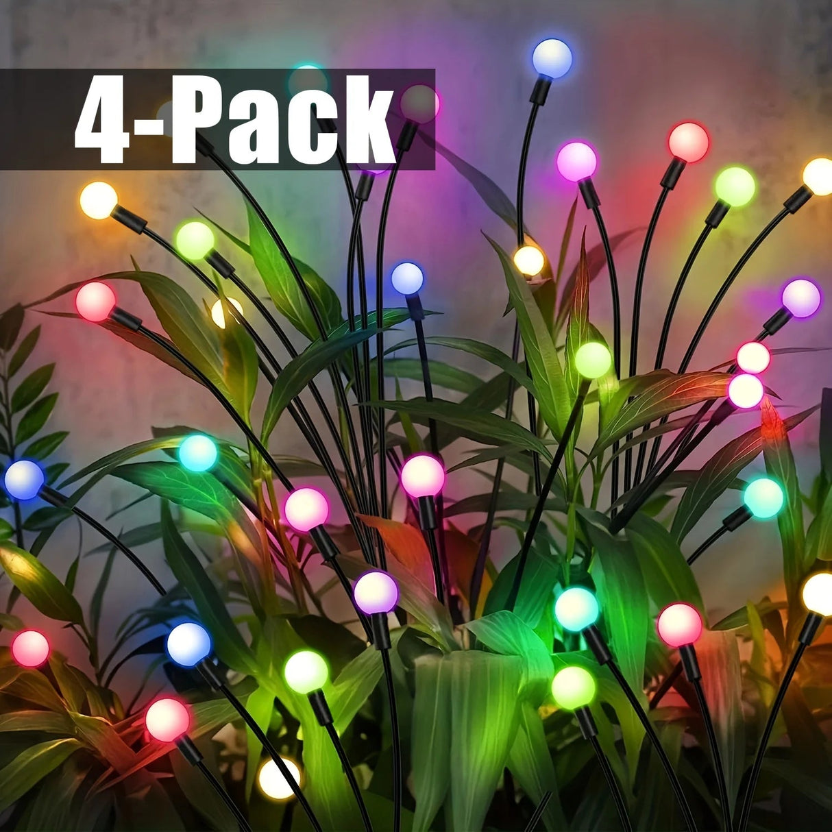 8 LED Solar Firefly Garden Lights - 4 Pack for Festive Outdoor Decor - Julia M LifeStyles