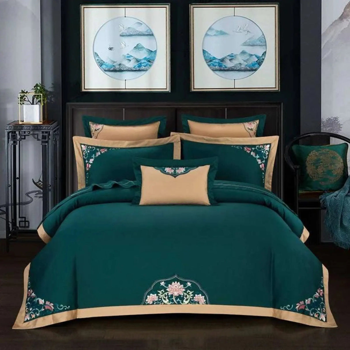 4-piece embroidered bedding set - Julia M LifeStyles