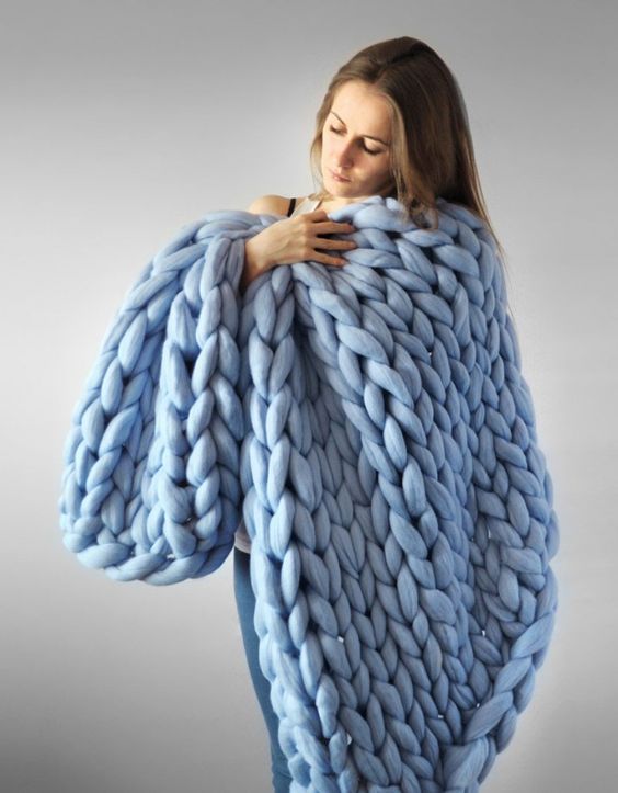 Nordic Thick Wool Hand-Woven Luxury Blanket Julia M Home & Kitchen