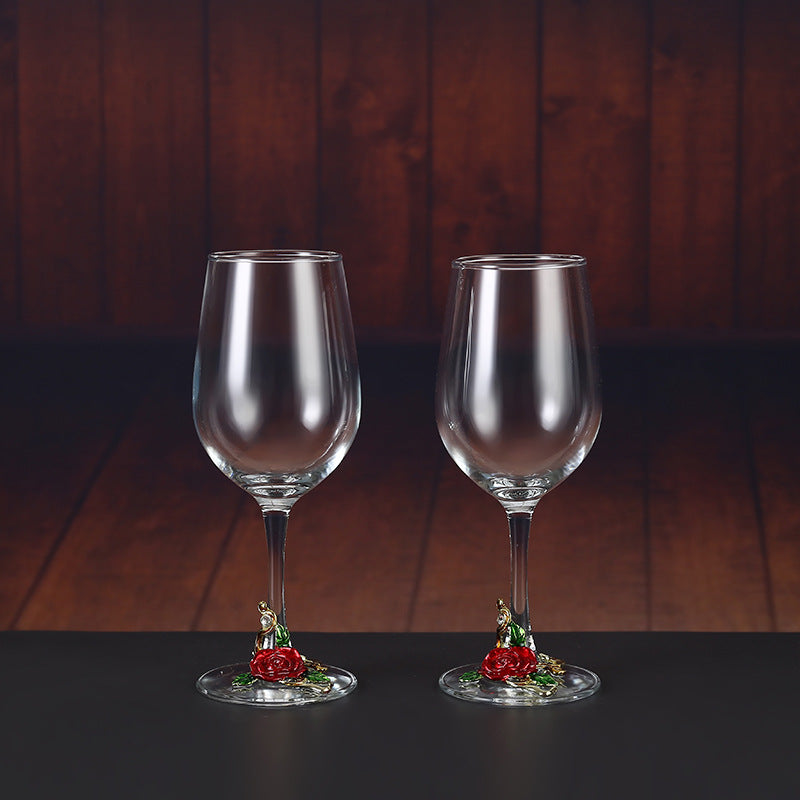 Household enamel crystal glass red wine glass goblet decanter Julia M Home & Kitchen