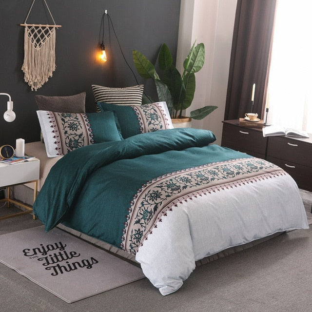 Modern Printed Polyester Duvet Cover Set with Pillowcases Julia M Home & Kitchen