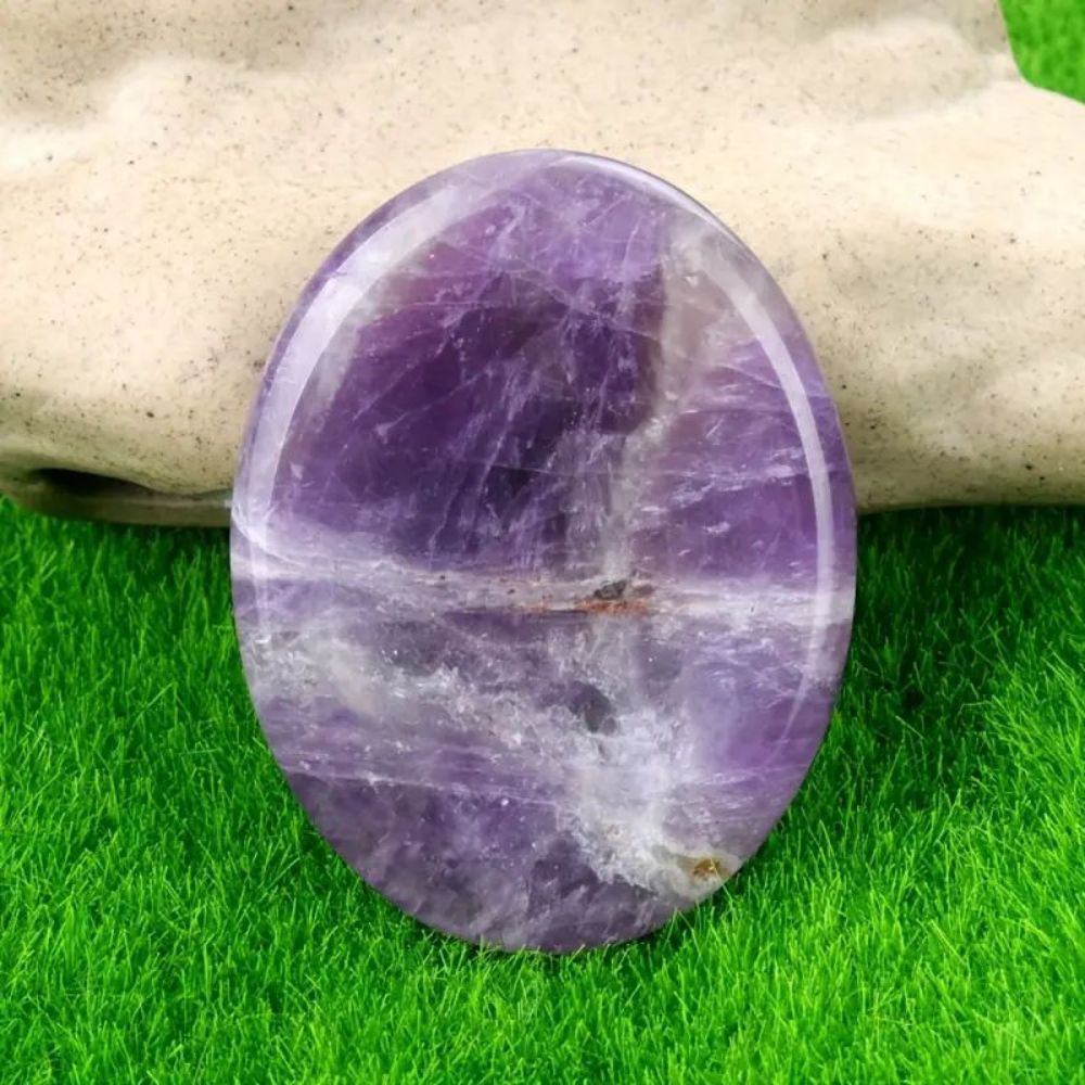 Thumb Worry Stones Oval Massage Quartz Healing Crystal Chakra Energy Therapy Meditation Spiritual Natural Gemstone Decor eprolo