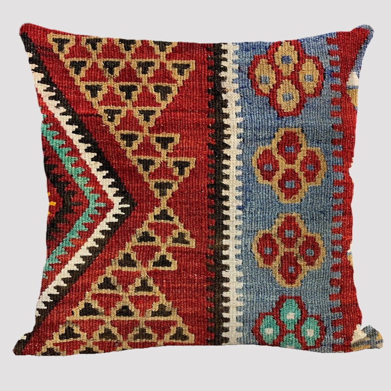 Bohemian Elegance: Linen Pillowcase in Ethnic Style