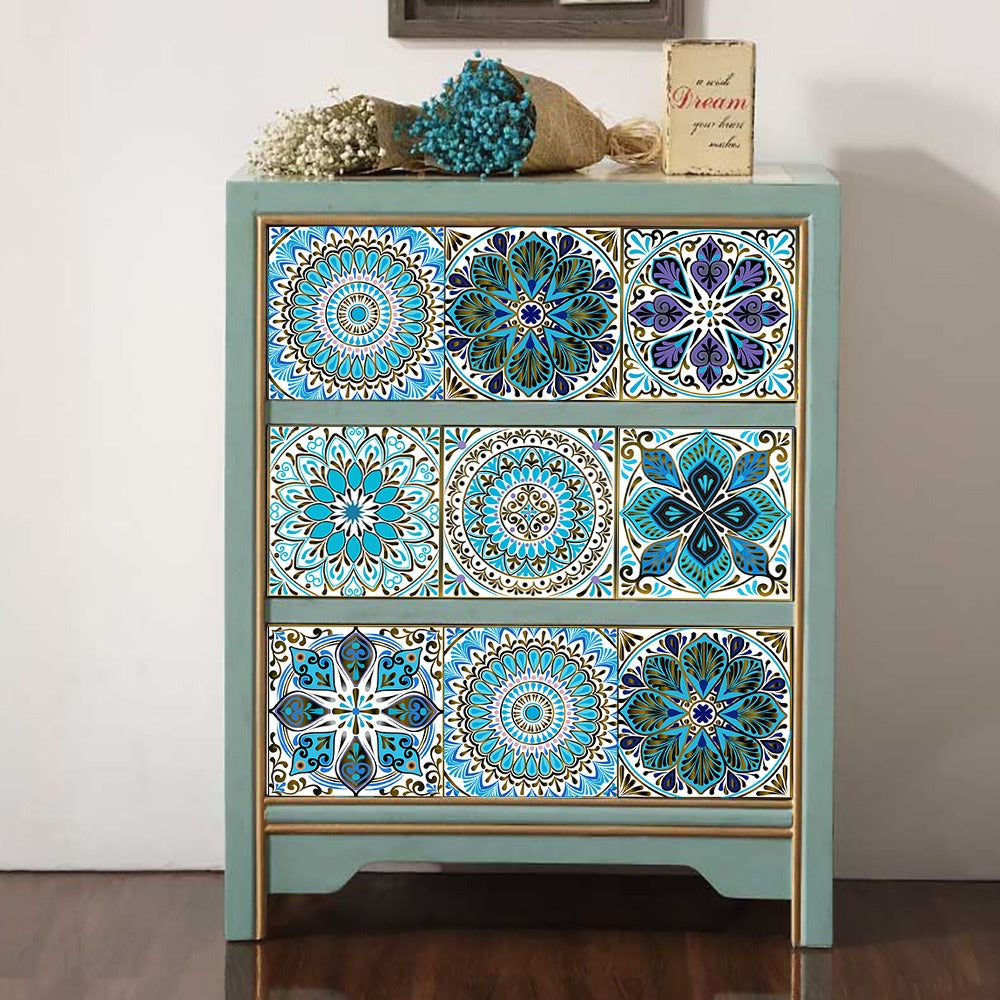 Mosaic 10-Piece Imitation Ceramic Tile Stickers Set for Home Decoration Julia M Home & Kitchen