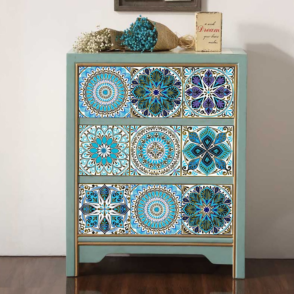 Mosaic 10-Piece Imitation Ceramic Tile Stickers Set for Home Decoration Julia M Home & Kitchen