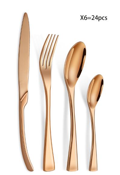 Luxury 24-Piece 304 Stainless Steel Cutlery Set - Dishwasher Safe Silverware Julia M Home & Kitchen