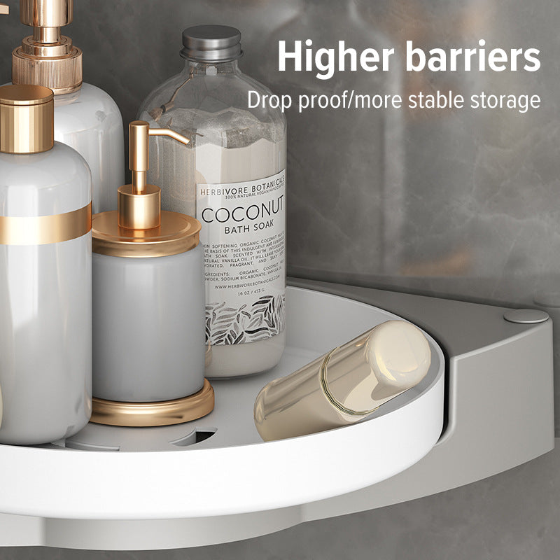 Rotating toilet triangle storage rack wall mounted bathroom toilet no drilling wall corner shower gel storage rack Julia M Home & Kitchen