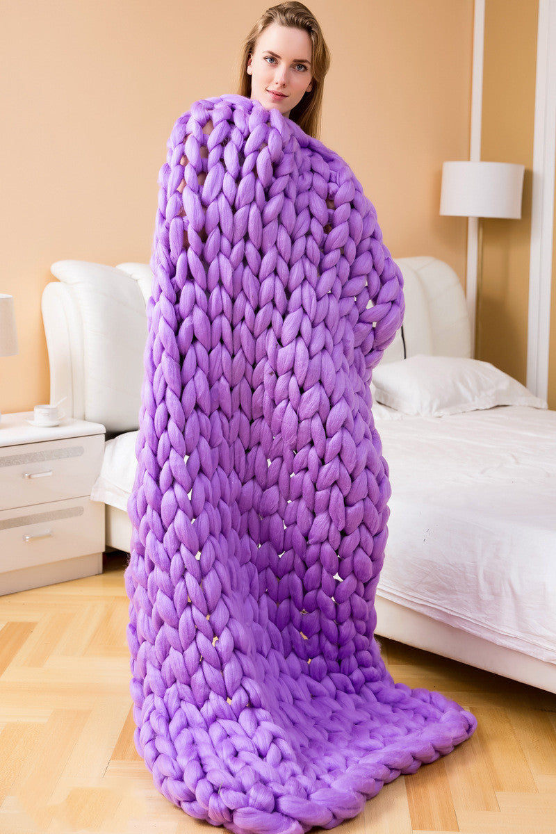 Nordic Thick Wool Hand-Woven Luxury Blanket Julia M Home & Kitchen