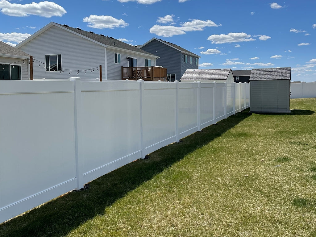 Privacy Fence Panels 6ft.H x 6ft.W WHITE Vinyl Full set of 2 Pcs - Julia M LifeStyles