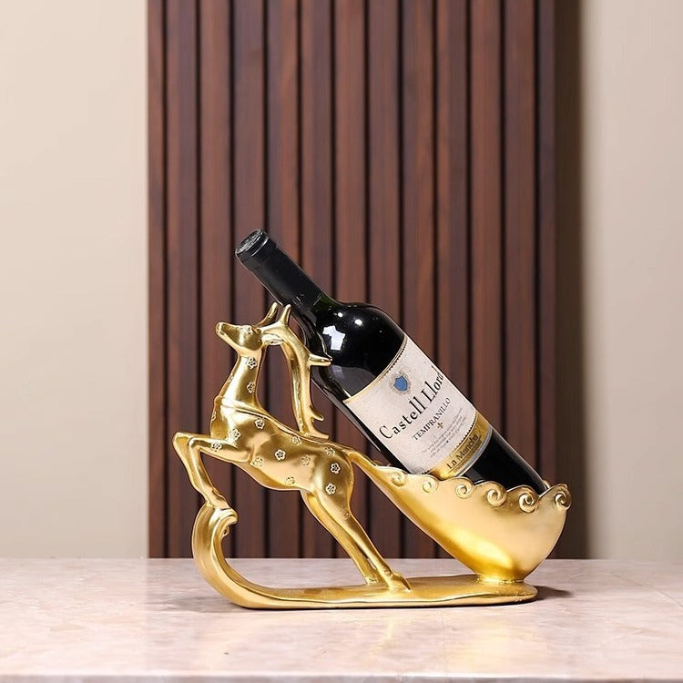 Creative Golden Deer Wine Rack Living Room Wine Cabinet Decoration Home TV Cabinet Decoration Red Wine Rack Decorative Crafts Julia M Home & Kitchen