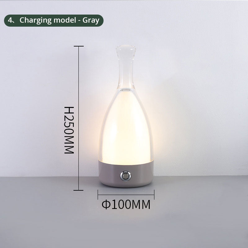 Wine Bottle Table Lamp INS Wind Light Luxury Creative Bedroom Bedside Lamp Net Red Clear Bar Decoration Charging Table Lamp Julia M Home & Kitchen