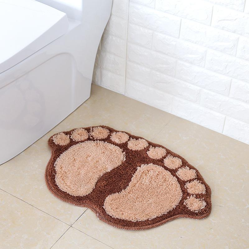 Foot Print Bath Mats Non-slip Bathroom Carpet Mat Toilet Bathroom Rug Bath Pad Julia M Home & Kitchen