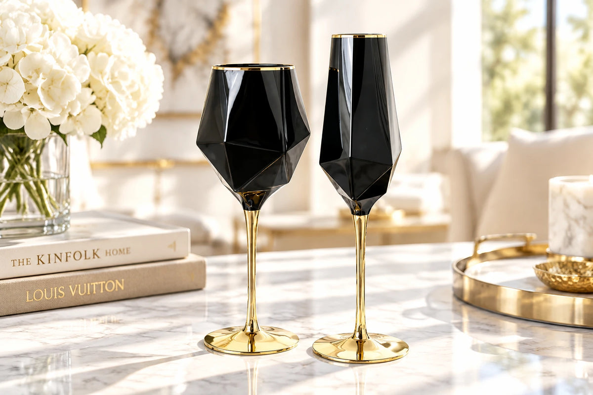 Noir & Gold Glassware