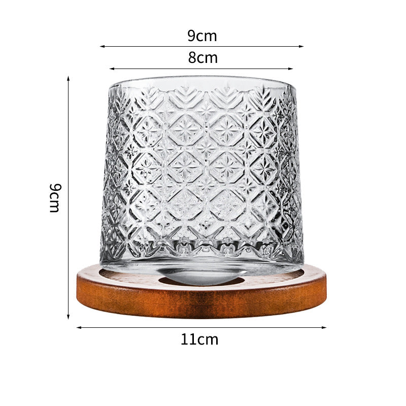 Hand drawn rotating glass cups multiple multi-purpose whiskey glasses rotating glass cups Julia M Home & Kitchen