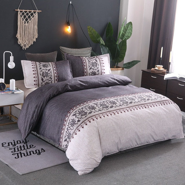 Modern Printed Polyester Duvet Cover Set with Pillowcases Julia M Home & Kitchen