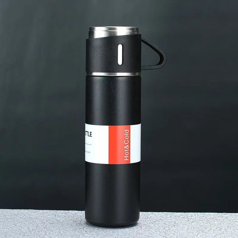 A cup of three-lid thermos cup portable fashion gift box set stainless steel cup - Julia M LifeStyles