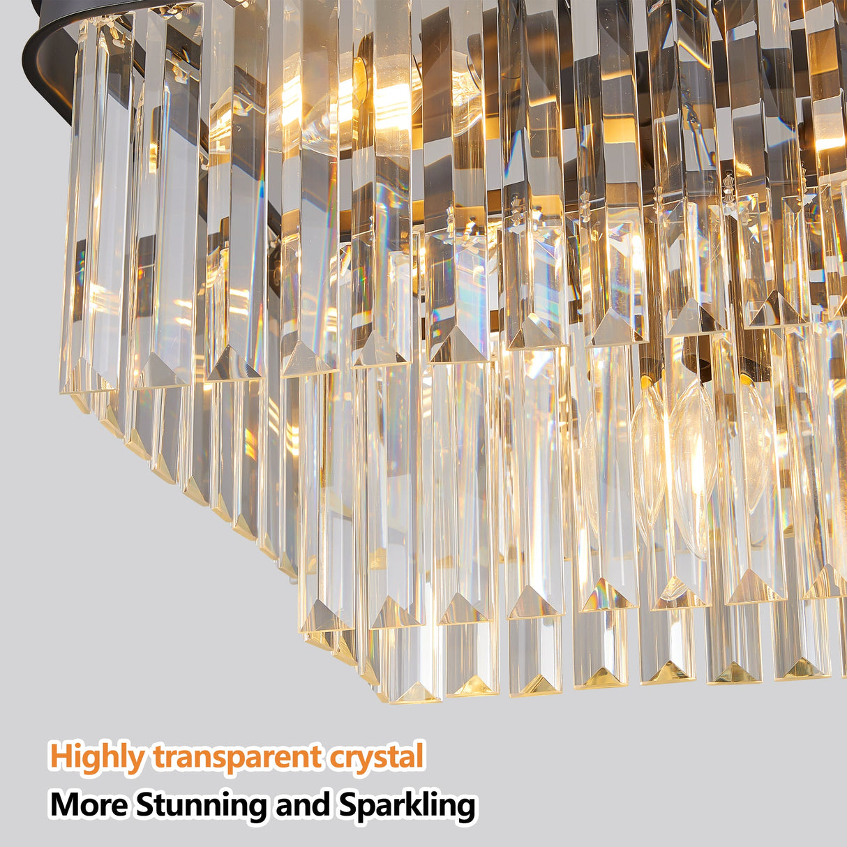 Rectangular Adjustable Crystal Chandelier - Modern Industrial E12 Lighting Julia M Home & Kitchen