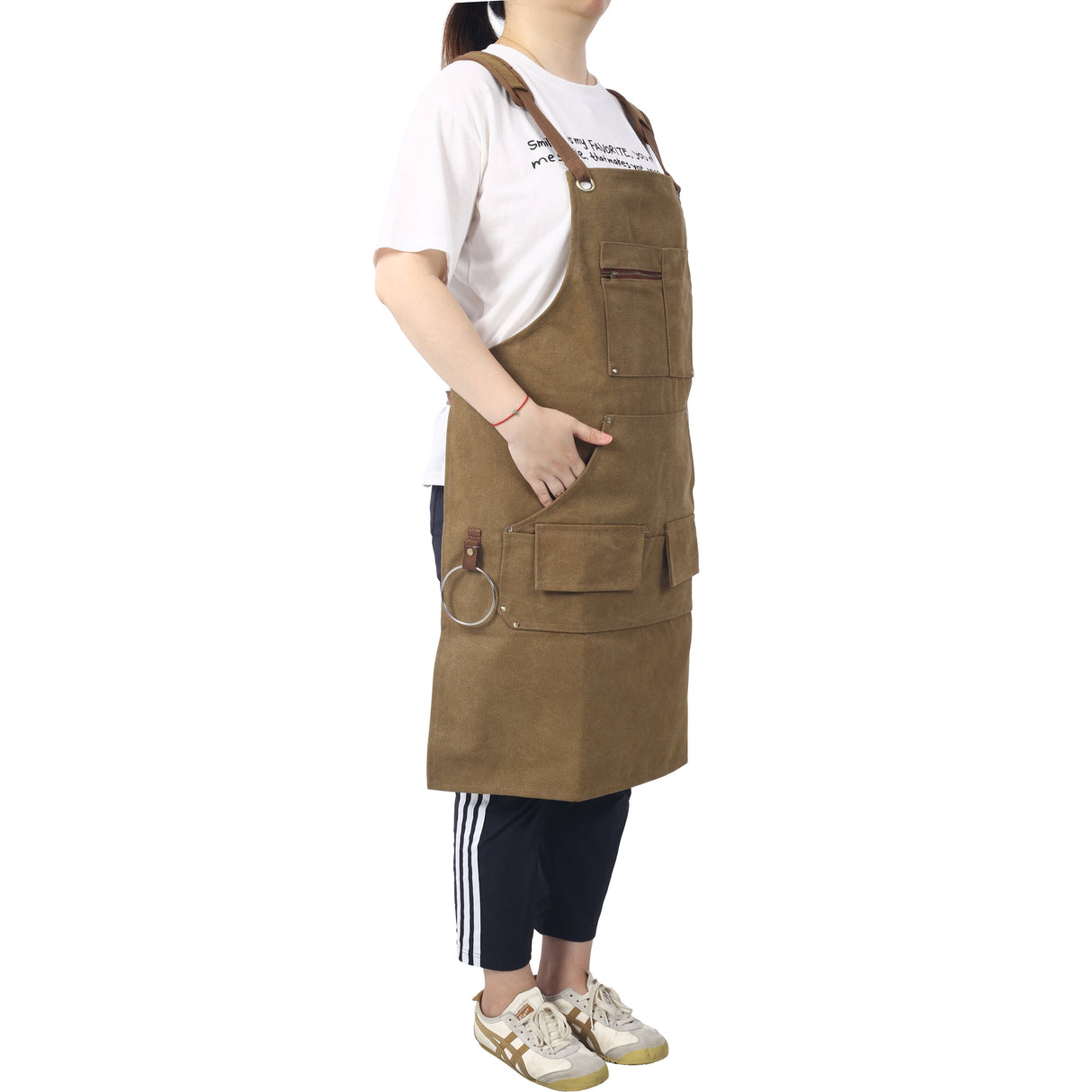 Long heavy-duty canvas tool apron, carpenter apron, carpenter 16 ounces, fully adjustable, no need for waxing eprolo
