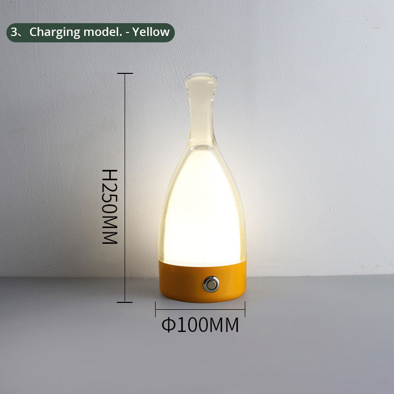 Wine Bottle Table Lamp INS Wind Light Luxury Creative Bedroom Bedside Lamp Net Red Clear Bar Decoration Charging Table Lamp Julia M Home & Kitchen