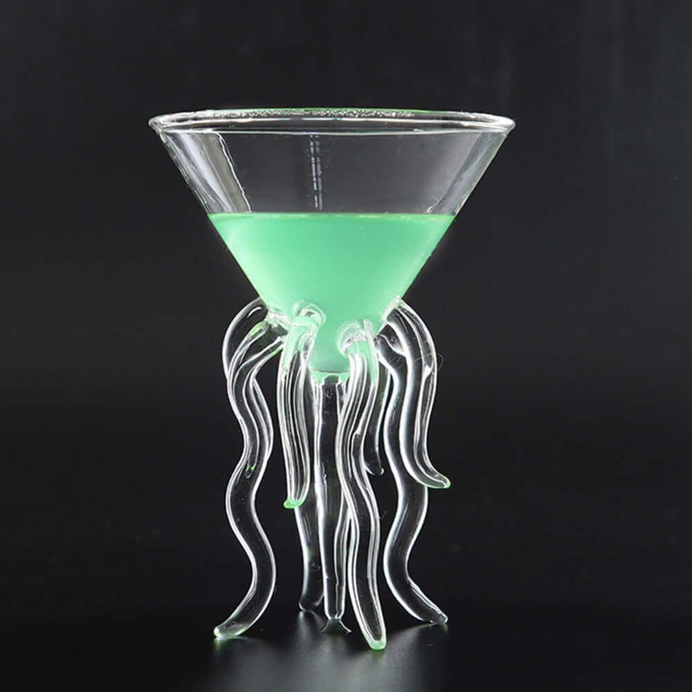Octopus Cocktail Glass Transparent Jellyfish Glass Cup Juice Glass Goblet Conical Wine Champagne Glass