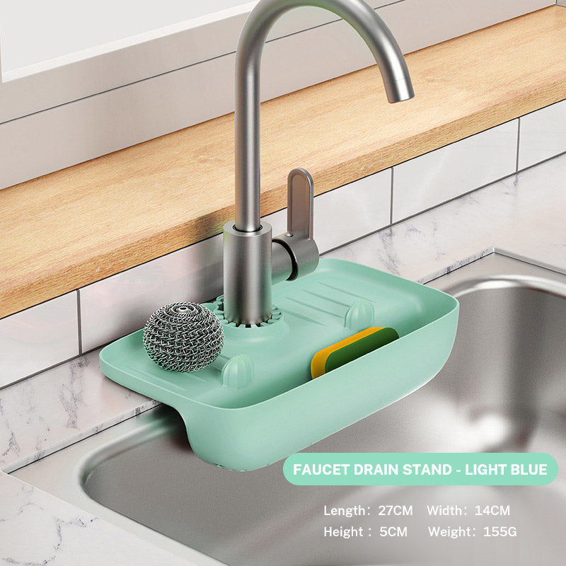 Faucet Splash Proof Drainage Rack, Sink Water Collection Pad, Kitchen Cloth, Sponge Wipe, and Drainage Storage Rack Julia M Home & Kitchen