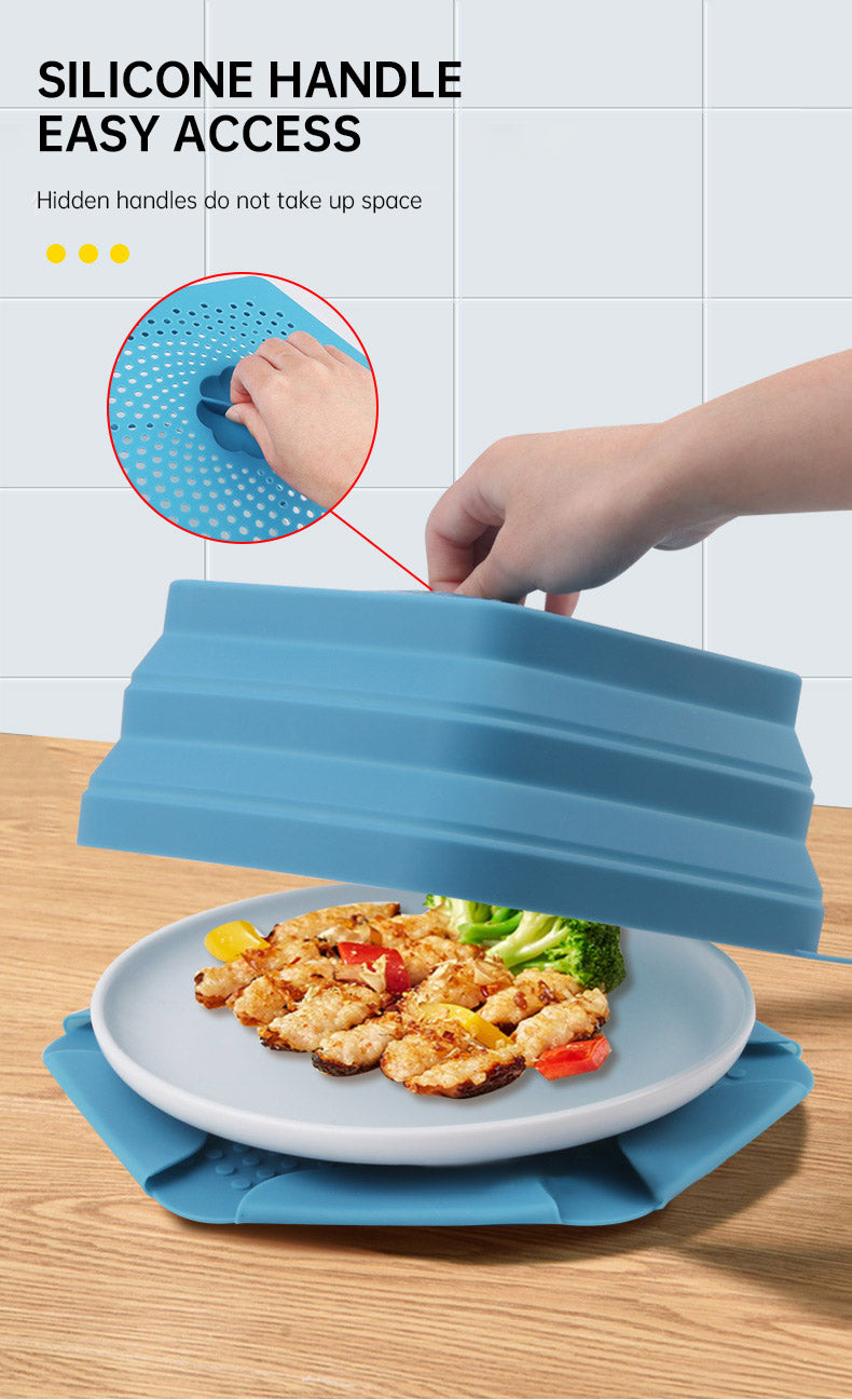 Microwave Oven Anti Spluttering Lid Collapsible Silicone Microwave Food Cover with Plate Microwave Cover lids - Julia M LifeStyles