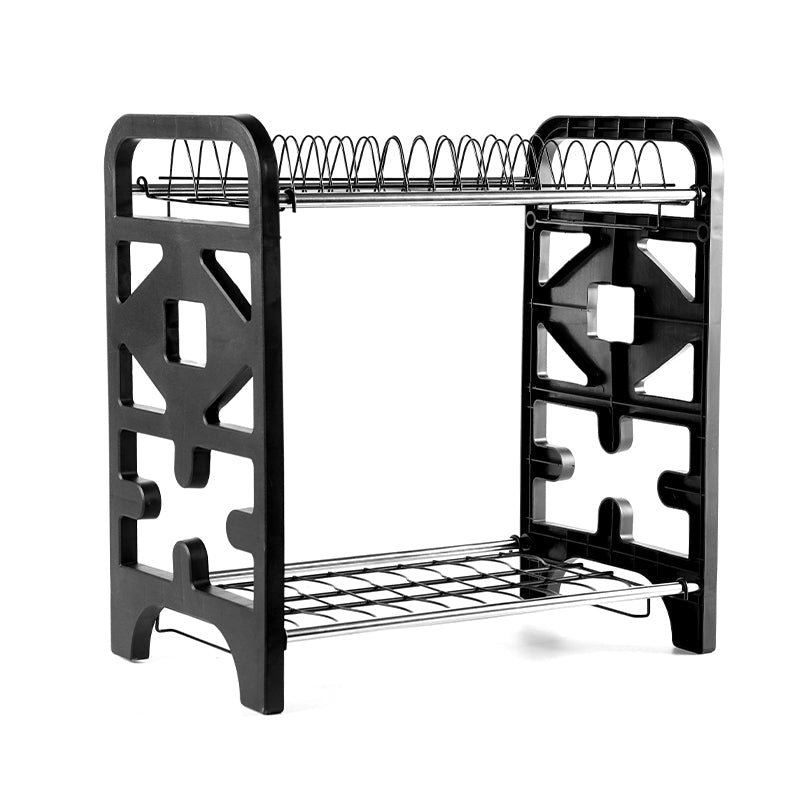 2 Layers Stainless Steel Dish Storage Rack Kitchen Storage Holder Dish Bowl Drain Rack eprolo