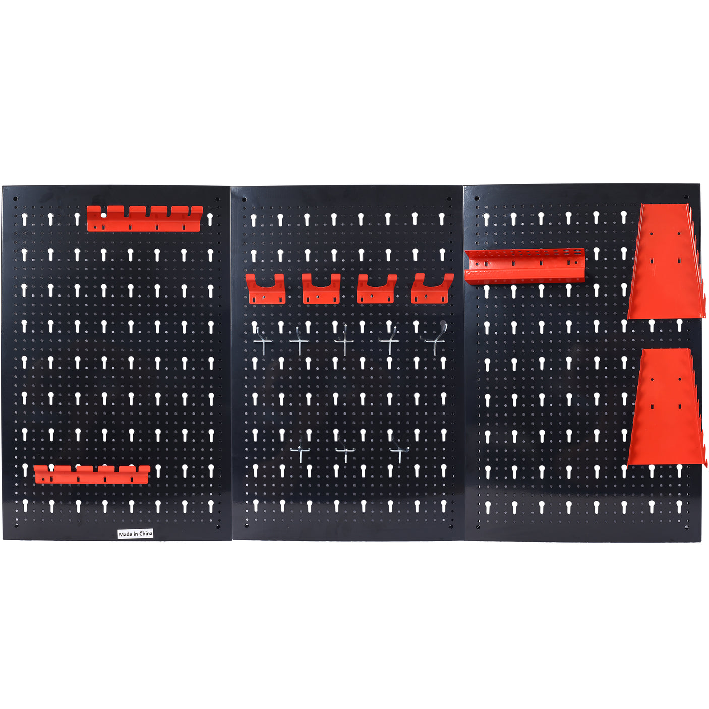 4-foot metal garage nail board tool rack with 3 nail board wall mounted tools for storing nail boards, black - Julia M LifeStyles