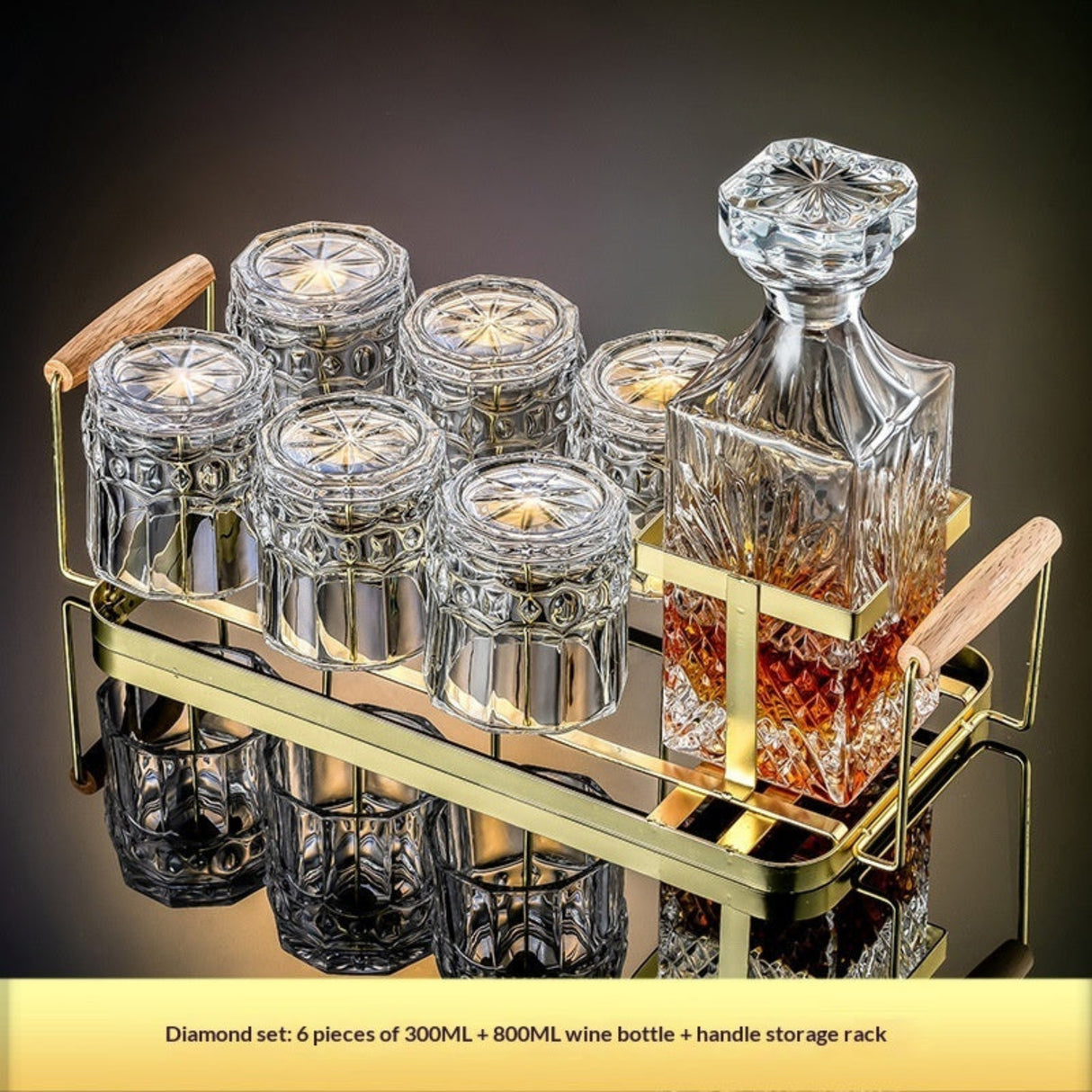 Whiskey Glass & Decanter Set | 7-Piece Barware Set
