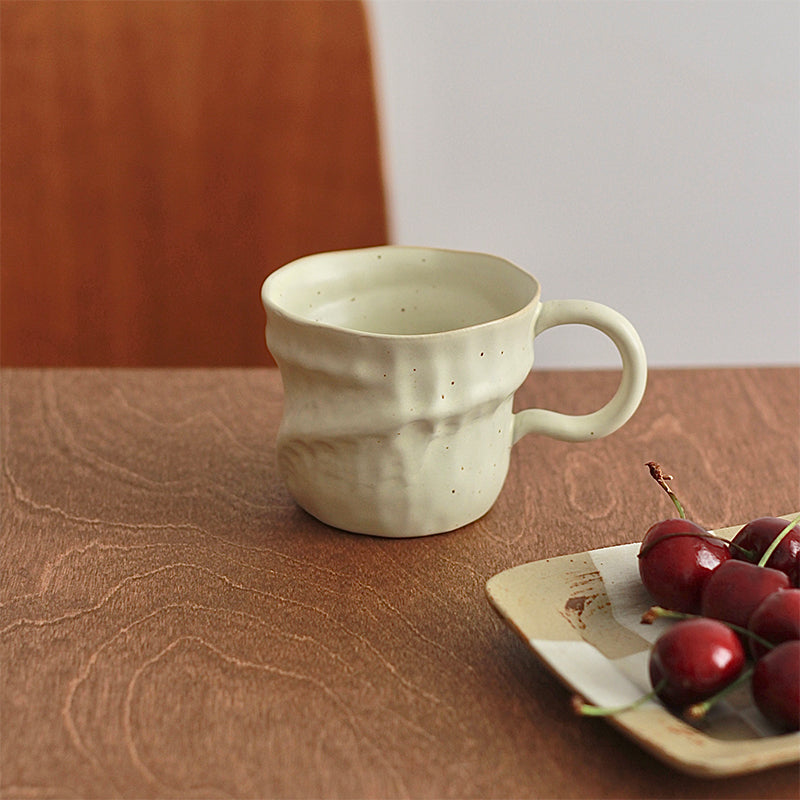 Japanese Retro Wabi Sabi Style Coffee Cup - Irregular Handmade Coarse Pottery