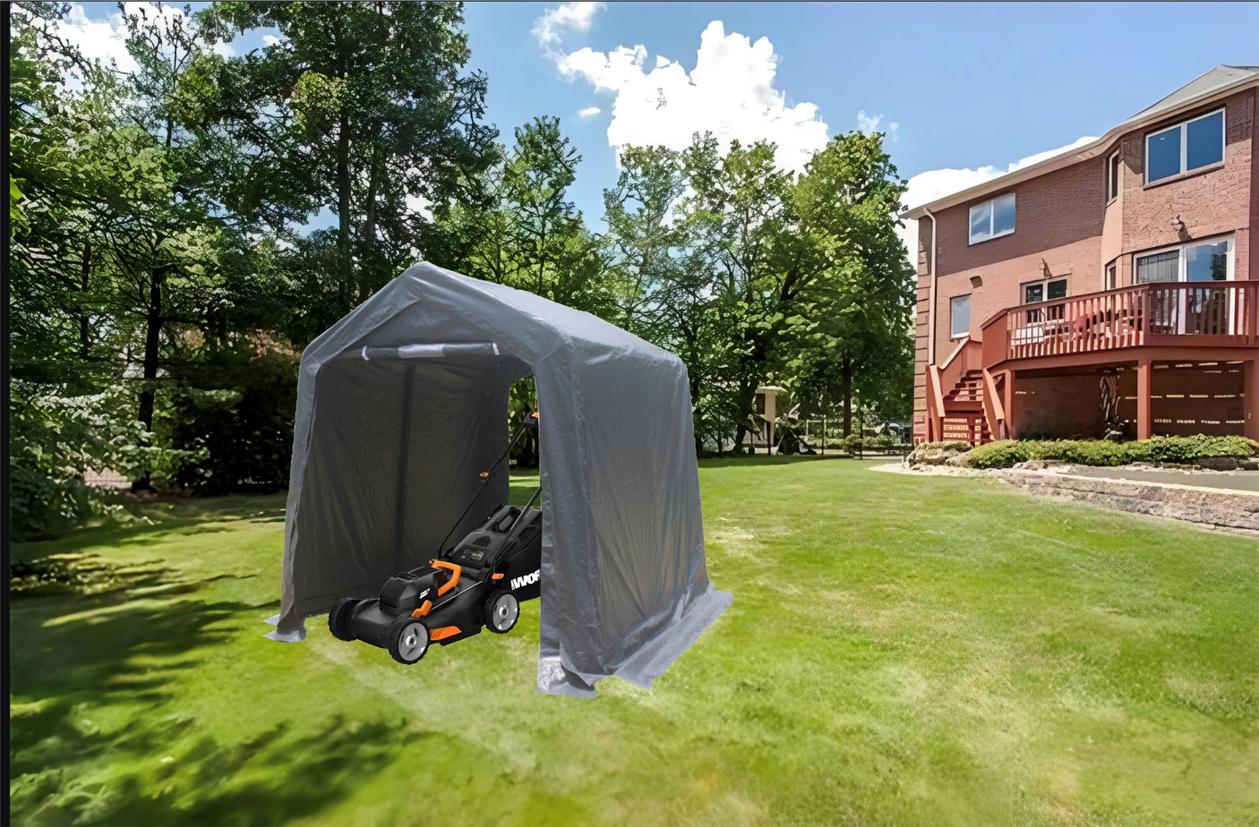 7x12 ft Outdoor Gazebo Portable Storage Shelter Shed with 2 Roll up Zipper Doors & Vents Carport - Julia M LifeStyles