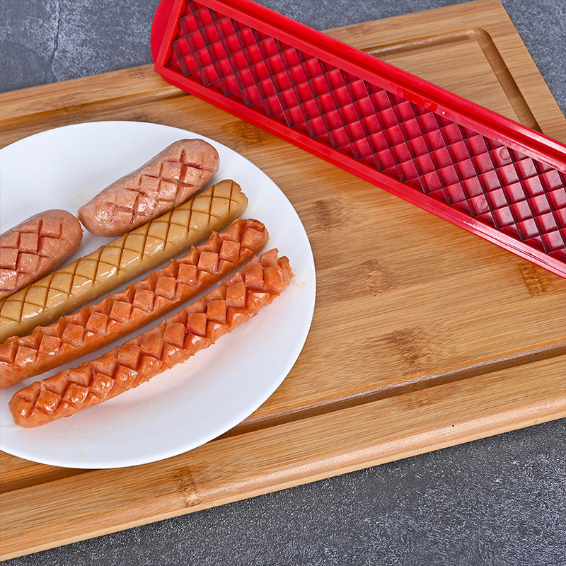 Cross - Groove Sausage & Hot Dog Slicer: Precision Mesh, Ideal Kitchen Accessory. Julia M Home & Kitchen