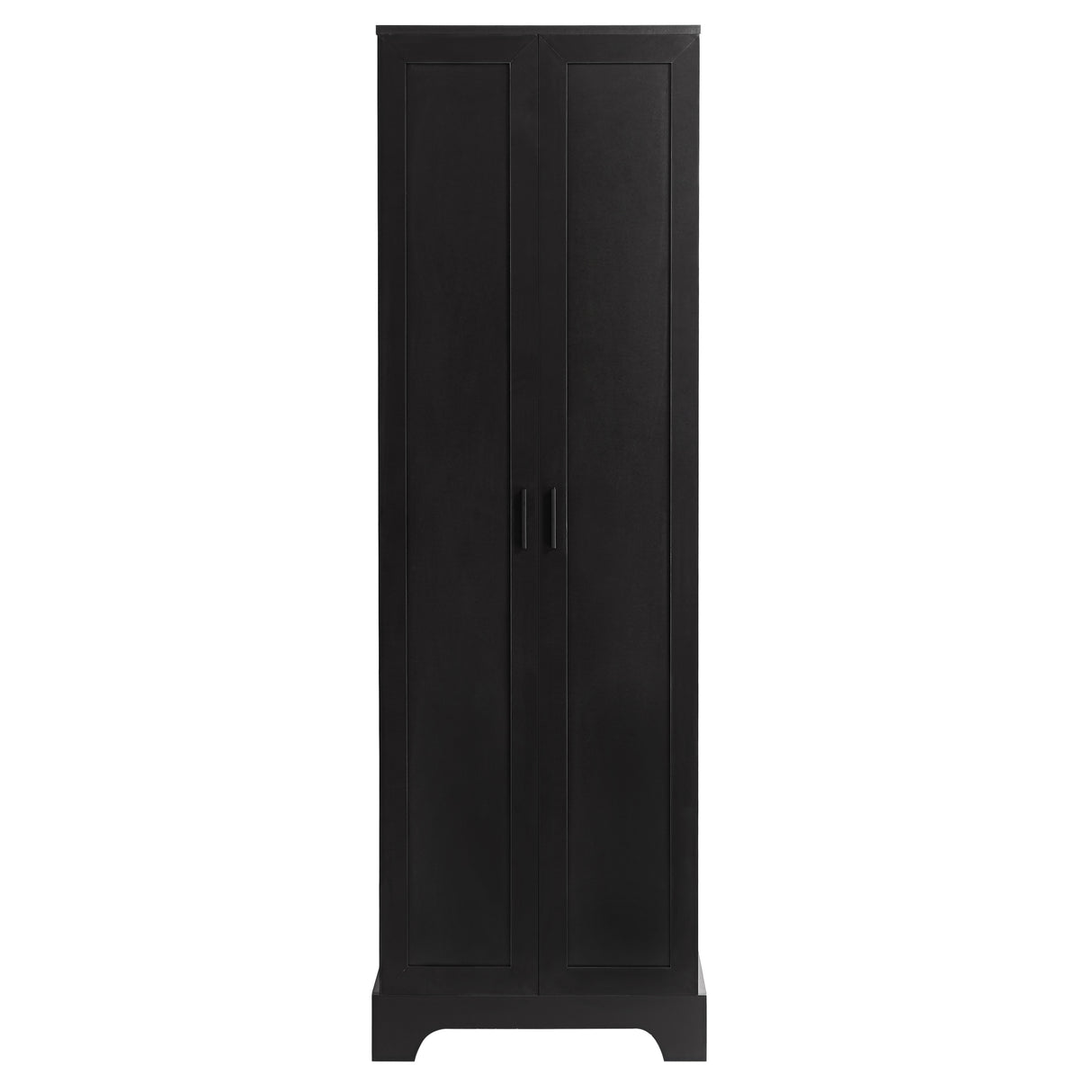 Storage Cabinet with Two Doors for Bathroom, Office, Adjustable Shelf, MDF Board, Black - Julia M LifeStyles