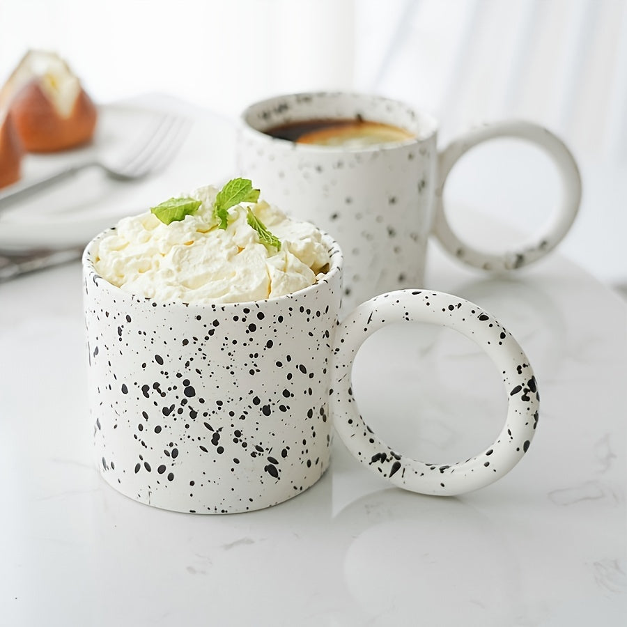 1pc Large Capacity 11 oz Stoneware Coffee Cup - Ergonomic Big Handle - Julia M LifeStyles