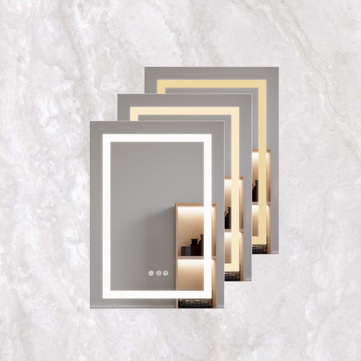 26x20 inch(Left Door) bathroom medicine cabinet with LED mirror 3000K~6000K single door lighting bathroom cabinet with touch switch adjustable Julia M Home & Kitchen