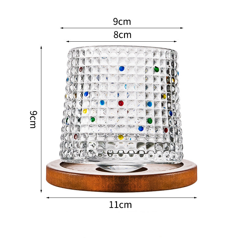 Hand drawn rotating glass cups multiple multi-purpose whiskey glasses rotating glass cups Julia M Home & Kitchen