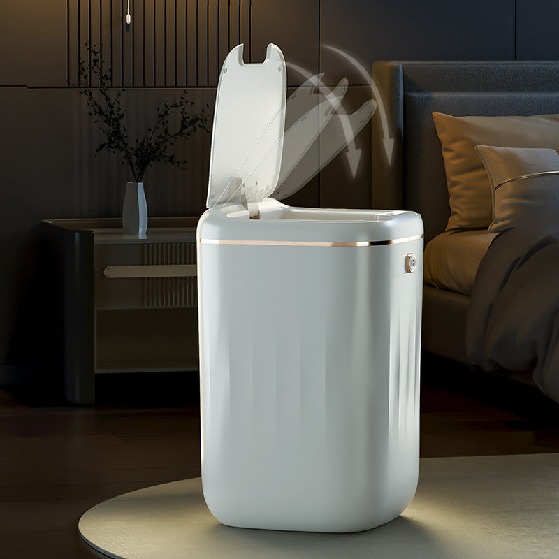 Xiaomi White Light Luxury Intelligent Sensor Garbage Can Home Living Room Silent Slow Drop Kitchen Touch-Free Open Lid Garbage Can Julia M Home & Kitchen
