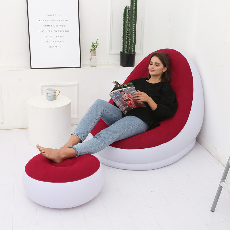 Inflatable Air Mattress Lazy Sofa Deck Chair Comfortable Leg Stool Rest Single Beanbag for home and Outdoor Use - Julia M LifeStyles