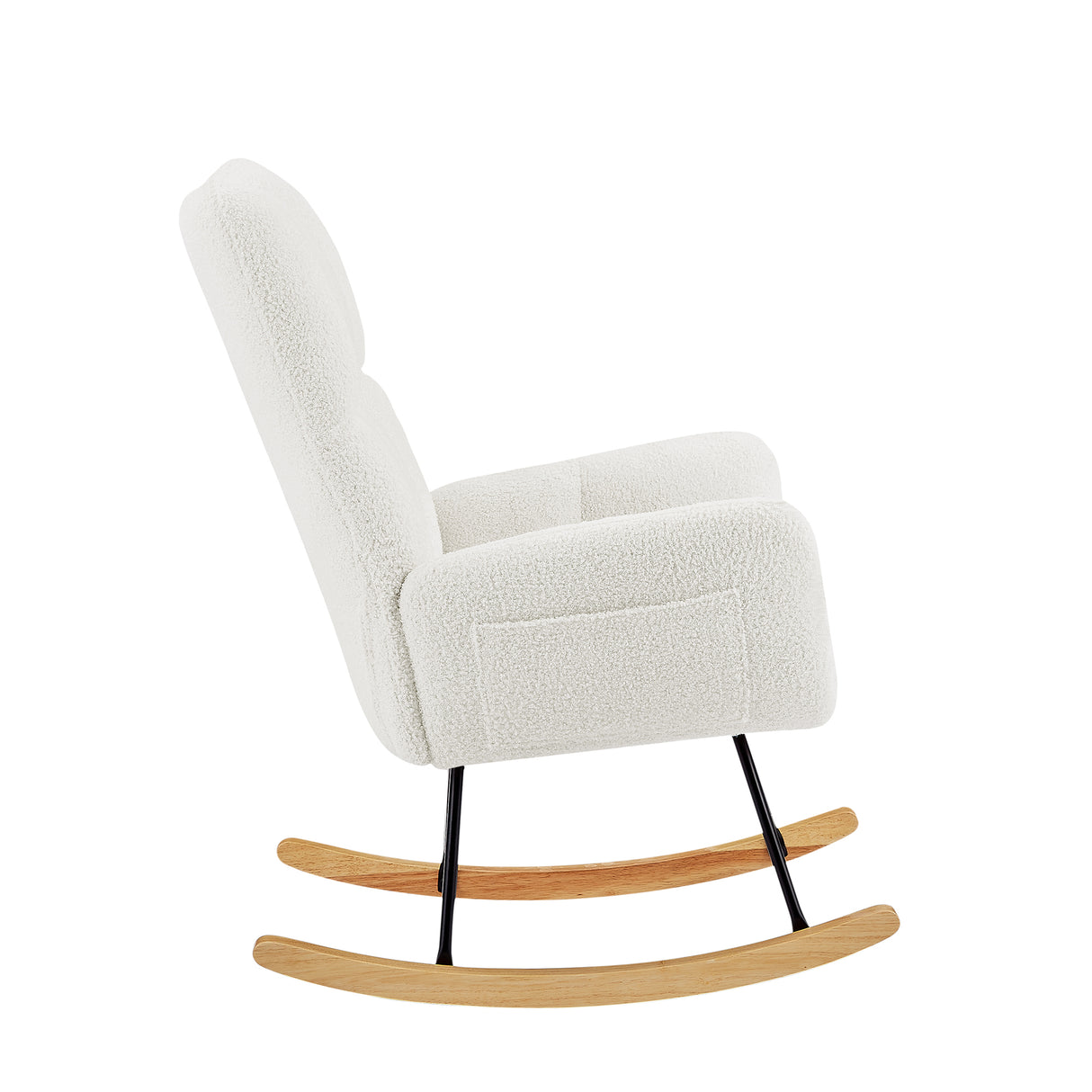 off white teddy fabric rocking chair - Julia M LifeStyles