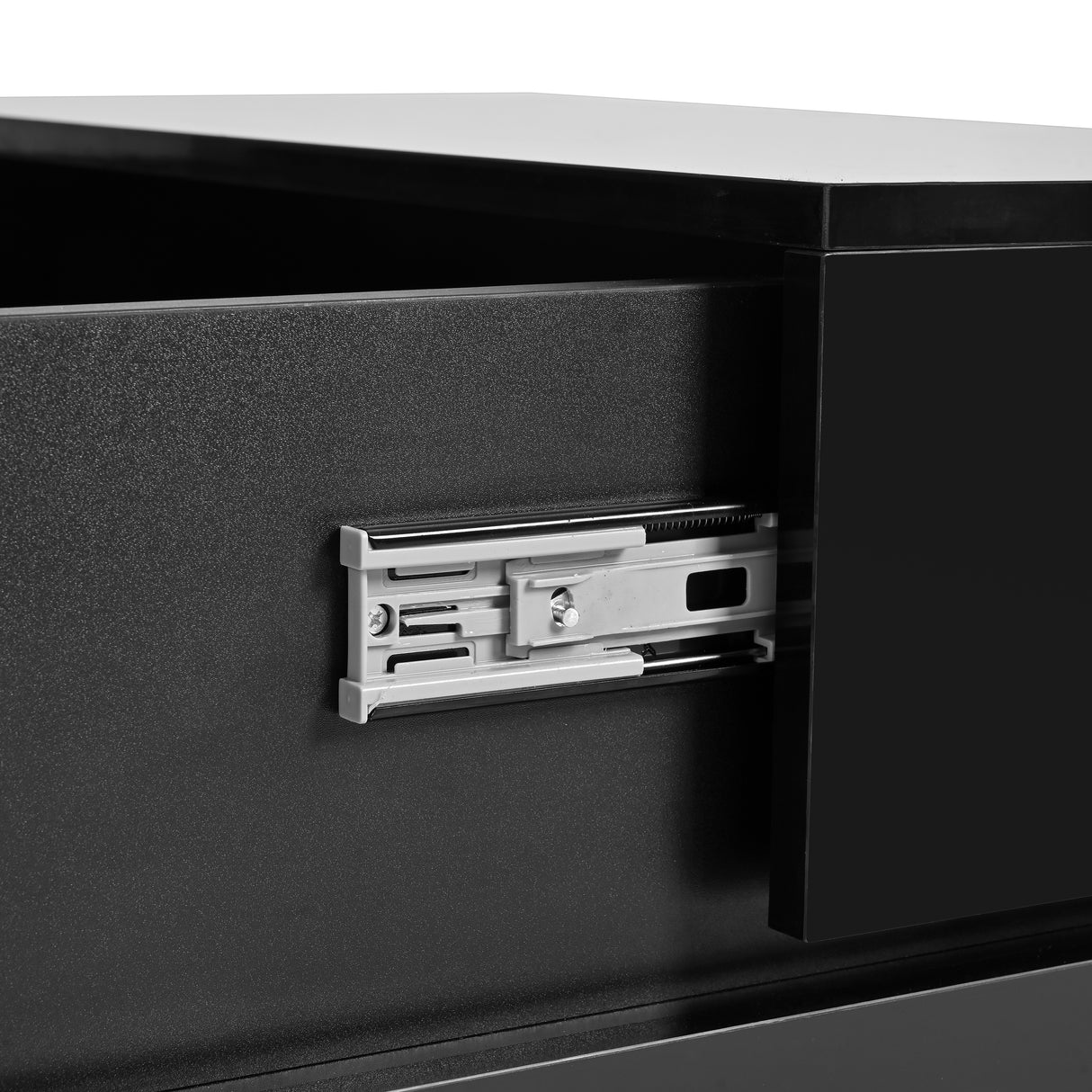 ON-TRANS 31.4 inches x 31.4 inches with sliding tabletop, high gloss center table, hidden storage room black - Julia M LifeStyles