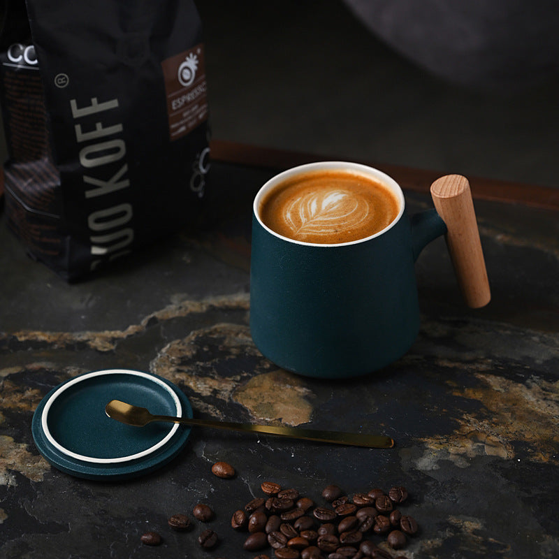 Charming Ceramic Coffee Mug Gift with Lid and Spoon Julia M Home & Kitchen