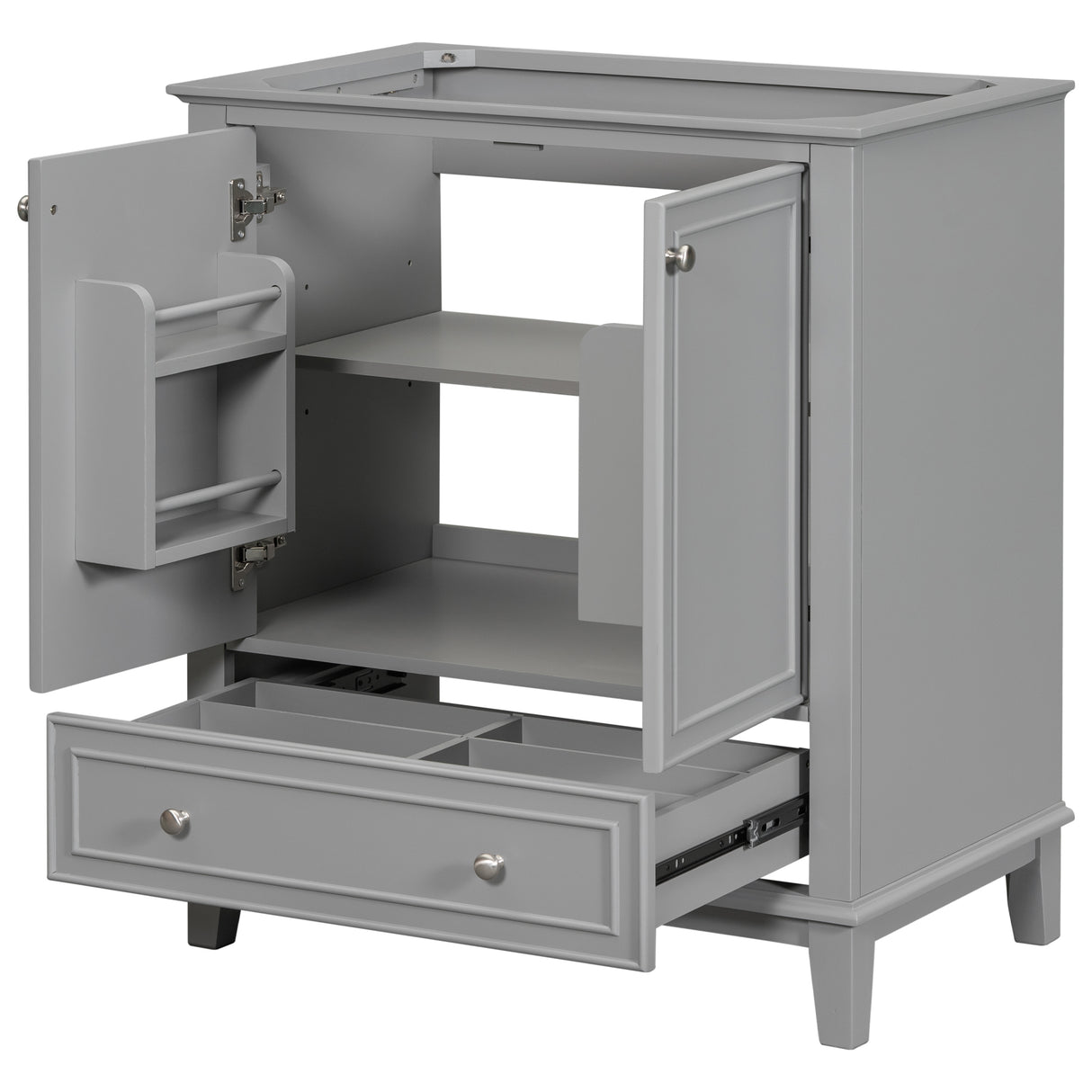 30 inch bathroom vanity no sink base only gray - Julia M LifeStyles