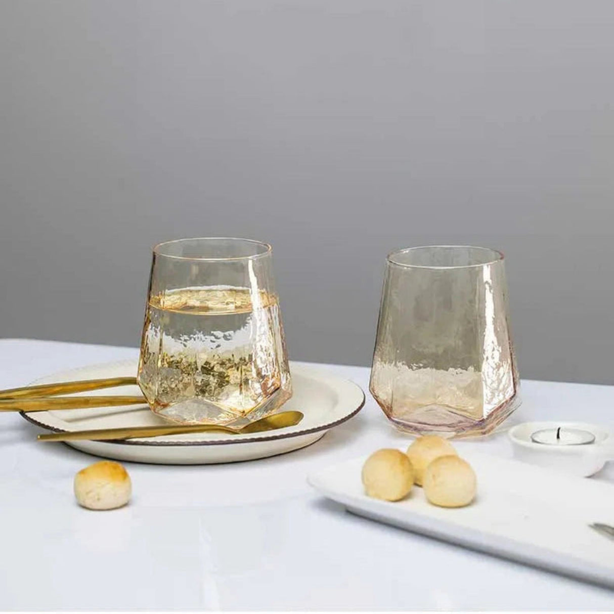 Hammered Diamond Amber Crystal Champagne Goblet Julia M Home & Kitchen